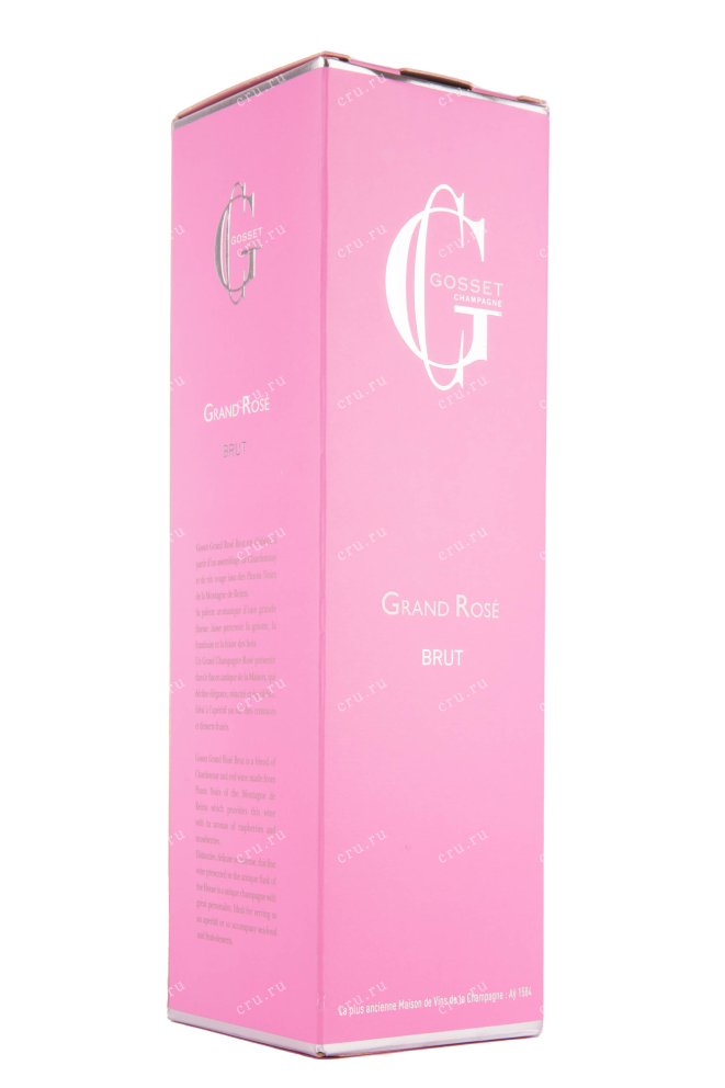 Подарочная коробка игристого вина Gosset Grand Rose Brut with gift box 0.75 л