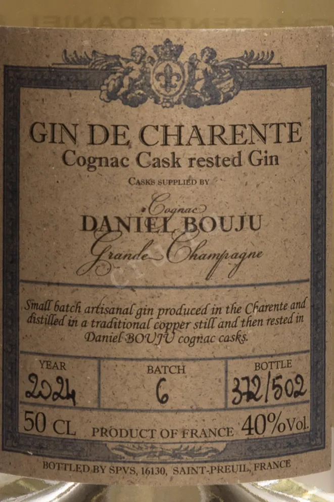 Этикетка Daniel Bouju Gin De Charente 0.5 л