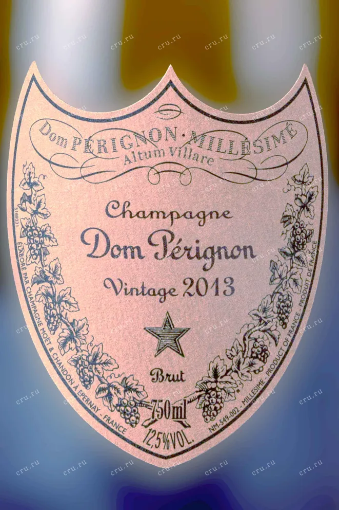 Этикетка Dom Perignon Vintage in gift box  2013 0.75 л