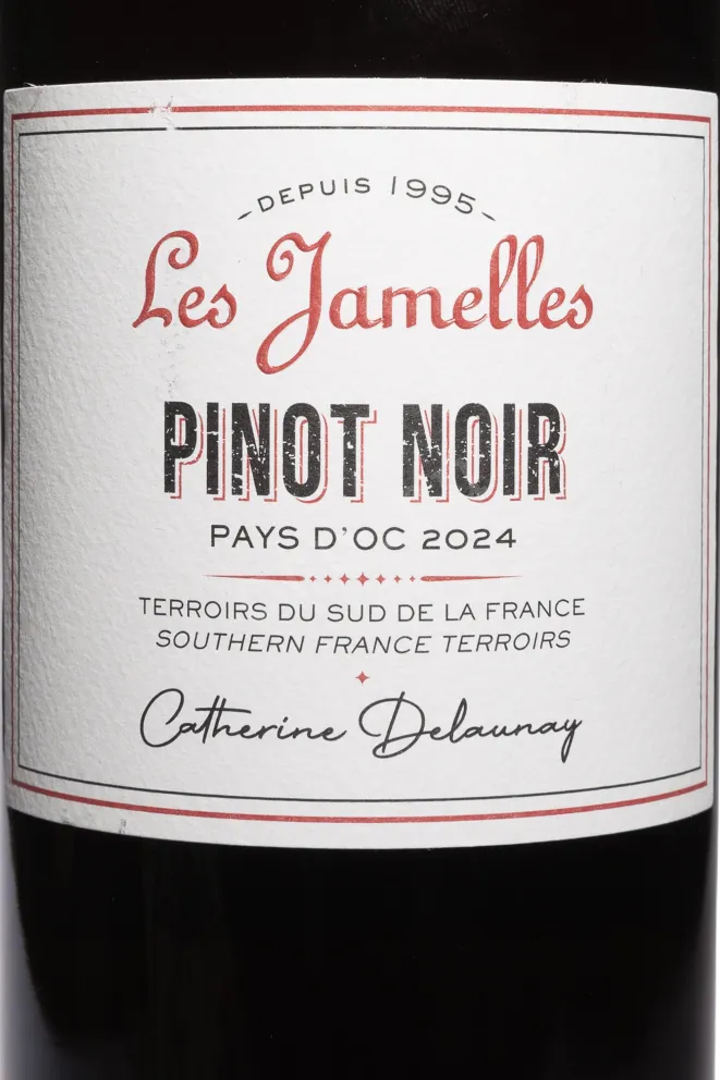 Этикетка Les Jamelles Pinot Noir 2024 0.75 л