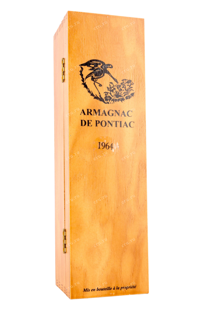 Деревянная коробка Bas-Armagnac De Pontiac wooden box 1964 0.7 л
