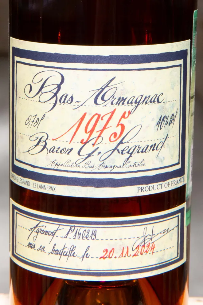 Этикетка Baron G. Legrand 1975 0.7 л