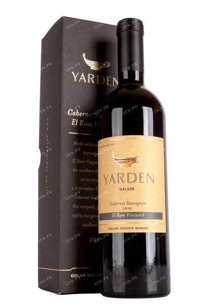 Вино Yarden Cabernet Sauvignon El Rom Vineyard gift box 2018 0.75 л