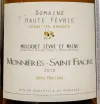 Этикетка Monnieres Saint Fiacre Muscadet Sevre Et Maine AOC 2018 0.75 л