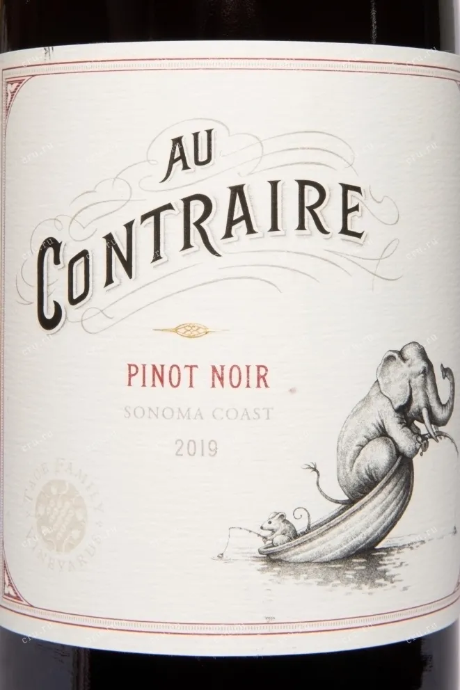 Этикетка Au Contraire Pinot Noir Sonoma Coast 2019 0.75 л