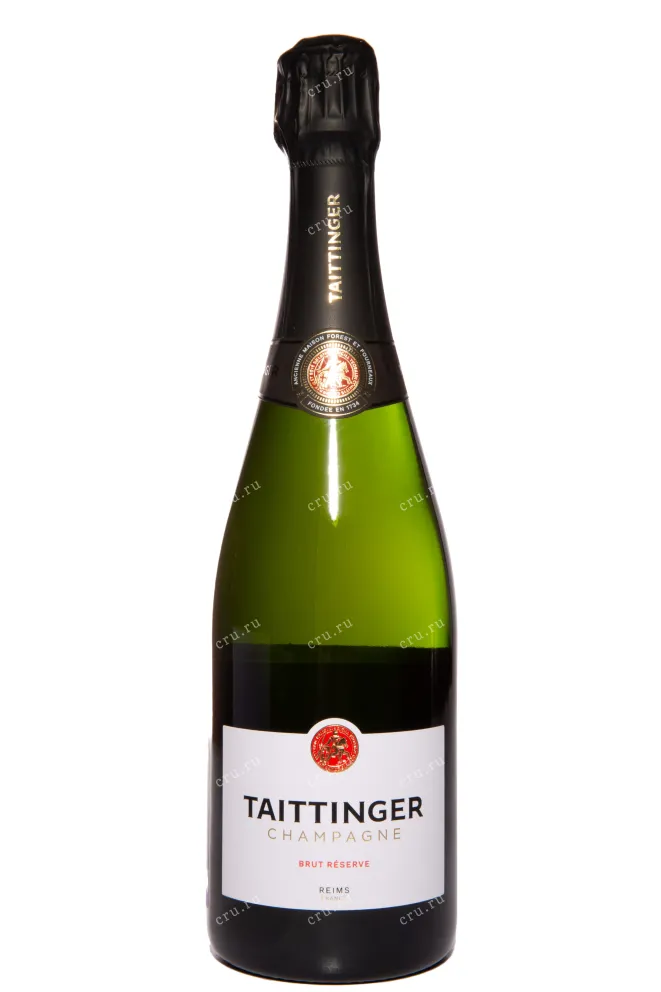 Бутылка Taittinger Brut Reserve in gift box with 2 glasses 2017 0.75 л
