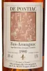 Этикетка De Pontiac Bas-Armagnac in wooden box 1990 0.7 л