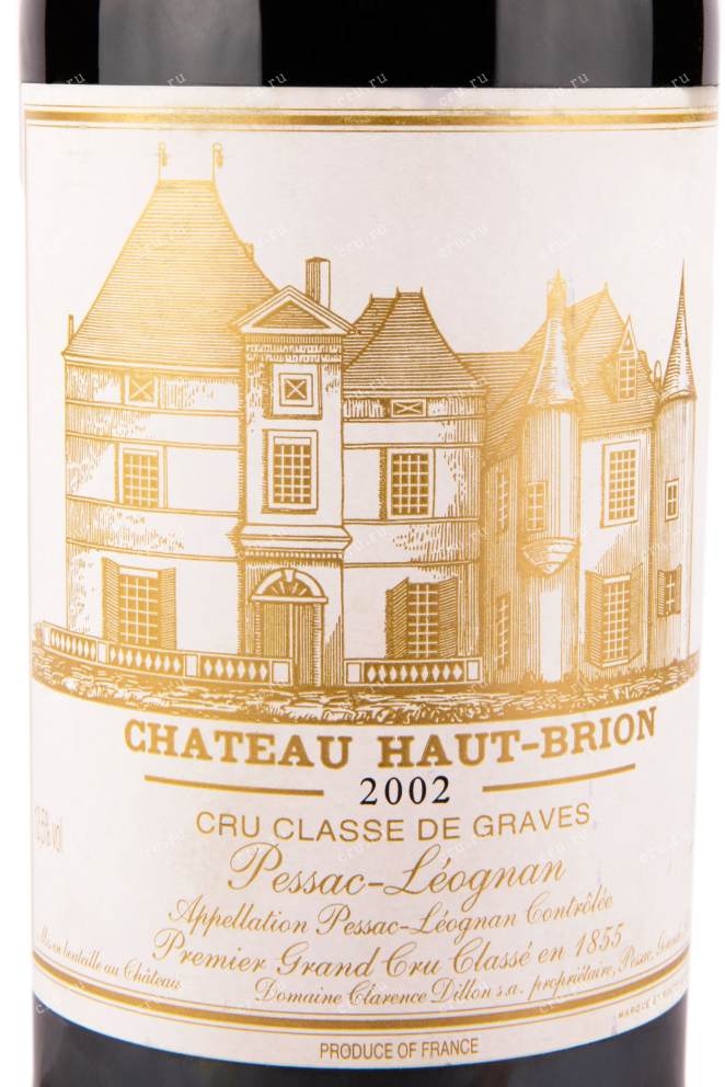 Этикетка вина Chateau Haut-Brion Pessac-Leognan 1er Grand Cru 2002 0.75 л