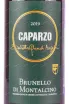 Этикетка Caparzo Brunello di Montalcino 2019 0.375 л