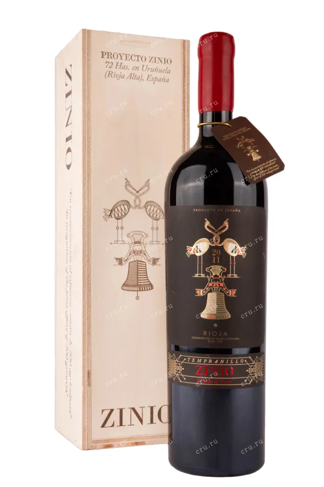 Вино Zinio Rioja Tempranillo Seleccion de Suelos DOin wooden box 2011 1.5 л