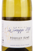 Этикетка Domaine la Grappe d'Or Pouilly-Fume 2021 0.75 л
