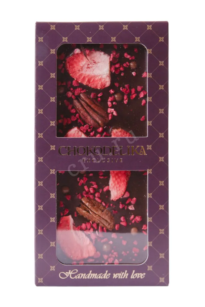 Шоколад Чокоделика тёмный с украшением Клубника