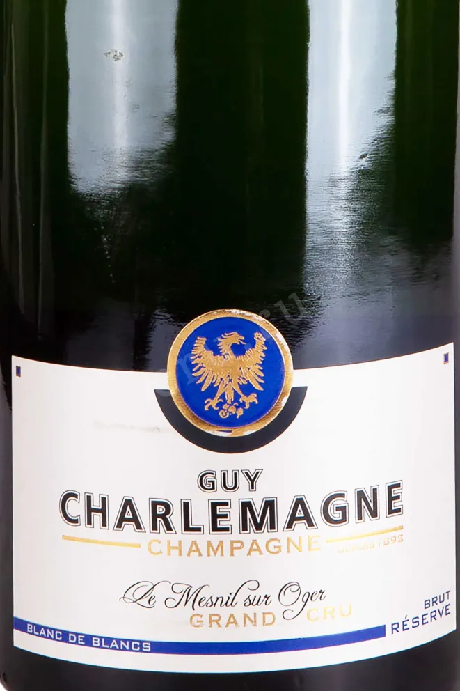 Этикетка Guy Charlemagne Reserve Blanc de Blancs Le Mesnil sur Oger 2012 3 л