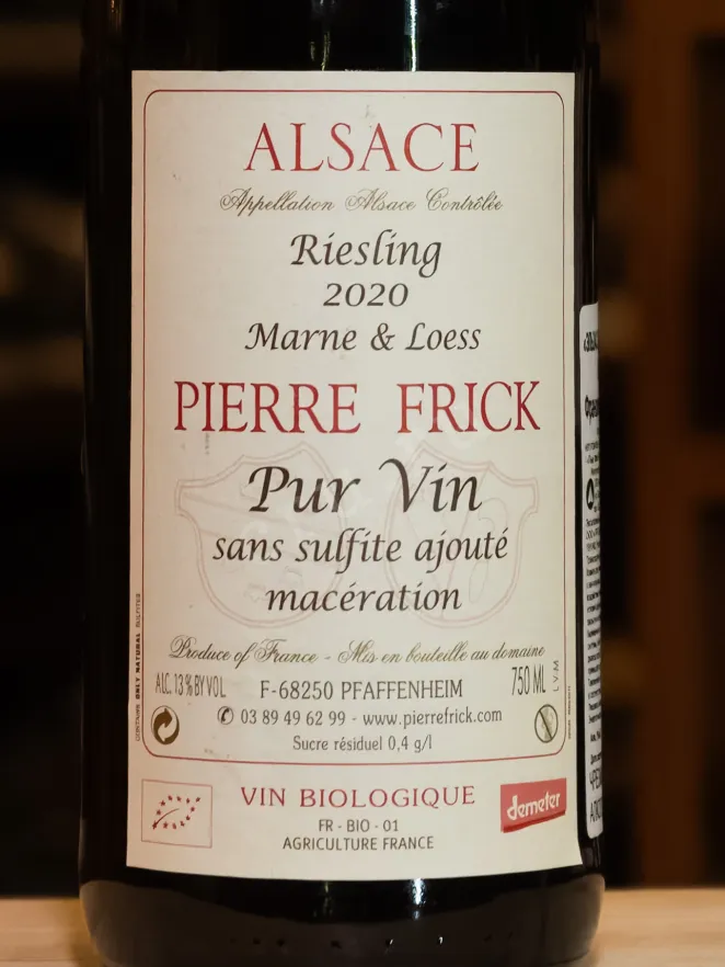 В магазине Крю Профи Pierre Frick Marne & Loess Riesling 2020 0.75 л
