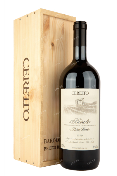 Вино Ceretto Barolo Bricco Rocche in woodbox 2016 1.5 л