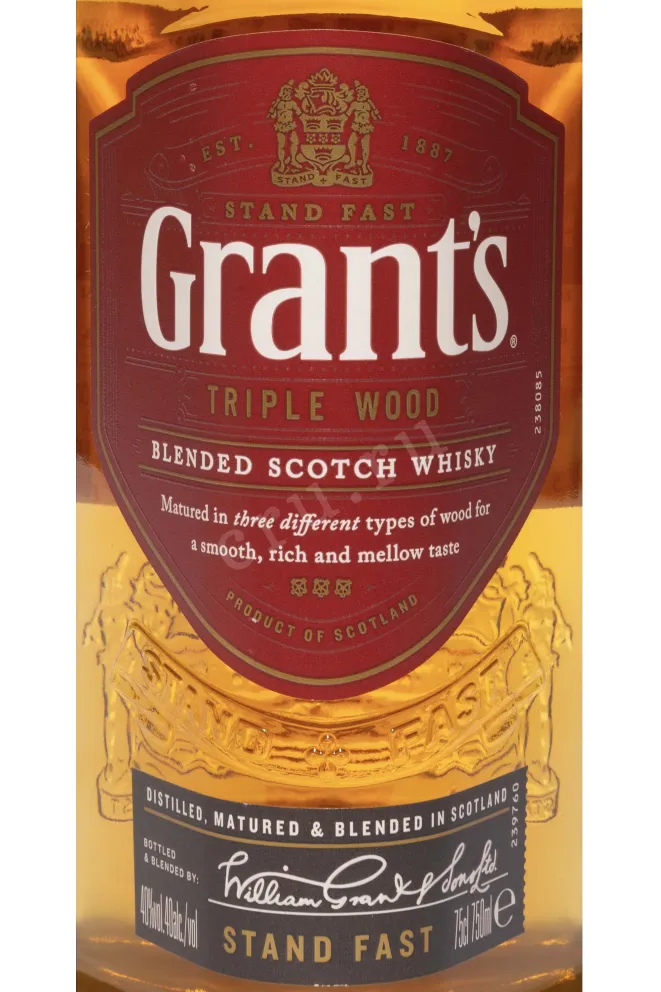 Этикетка Grants Triple Wooed 0.75 л