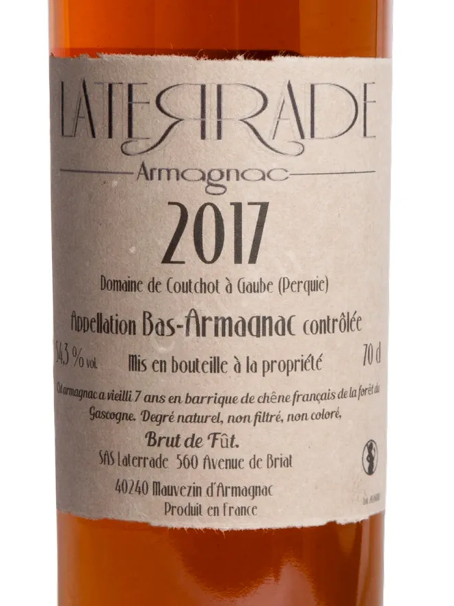Этикетка Laterrade Domaine de Coutchot Bas-Armagnac 2017 0.7 л