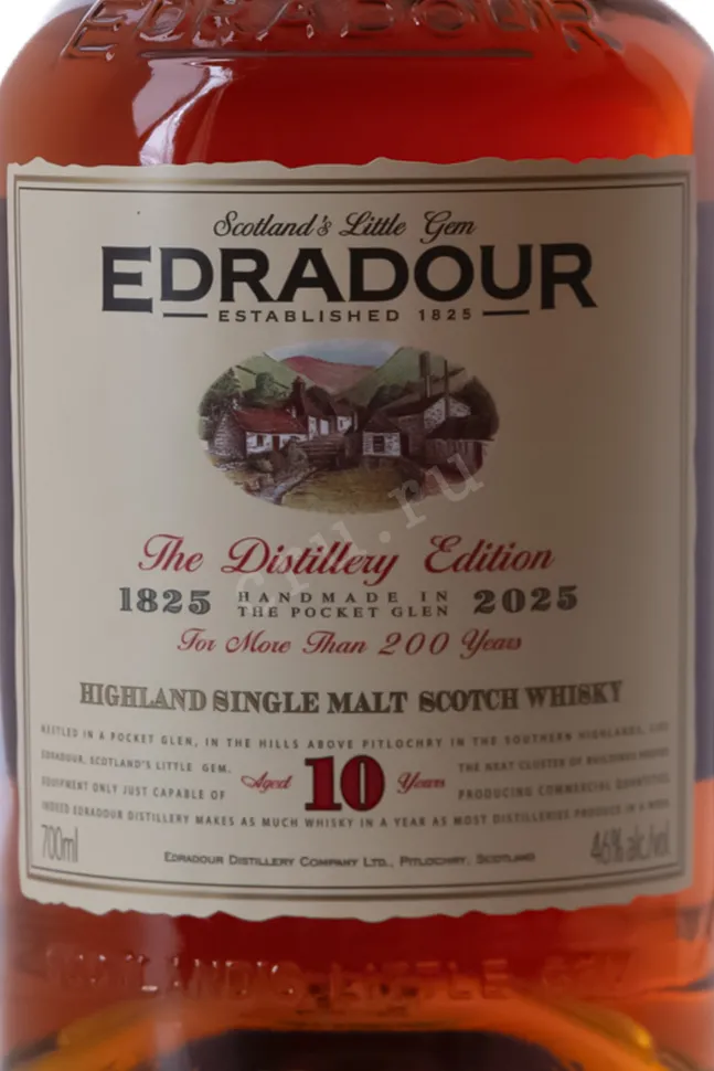 Этикетка  Edradour 10 Years Old 2025 0.7 л