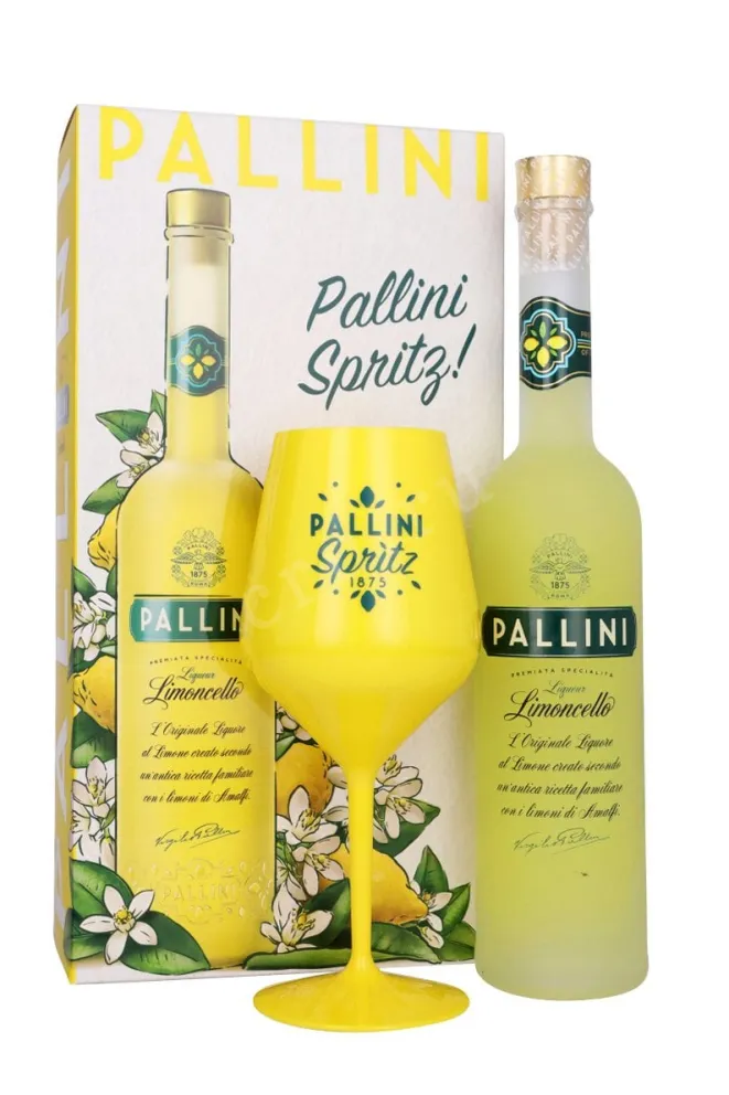 Лимончелло Pallini Limoncello in gift box whith glass  0.5 л