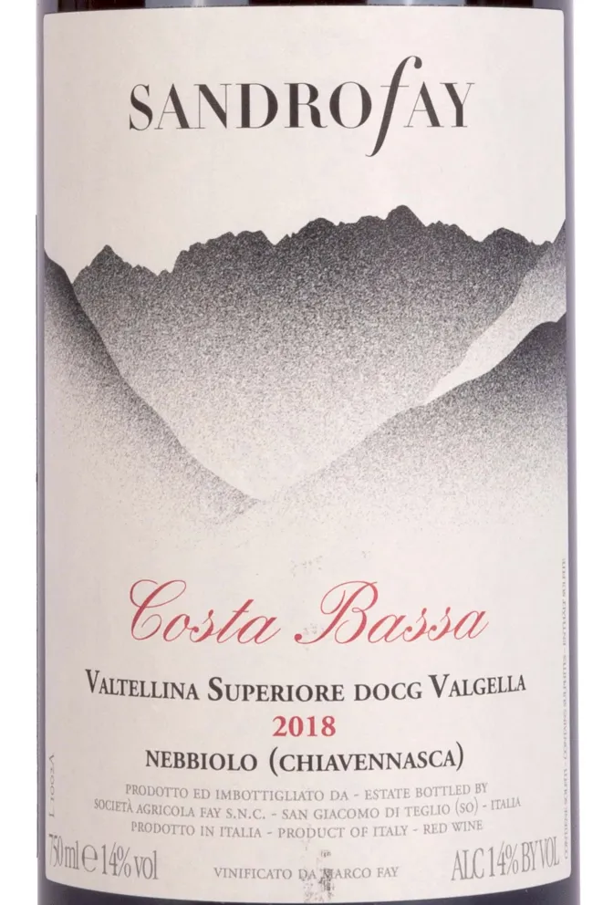 Этикетка Sandro Fay Costa Bassa Valtellina Superiore 2018 0.75 л