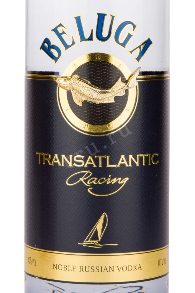 Этикетка водки Beluga Transatlantic Racing 0.7