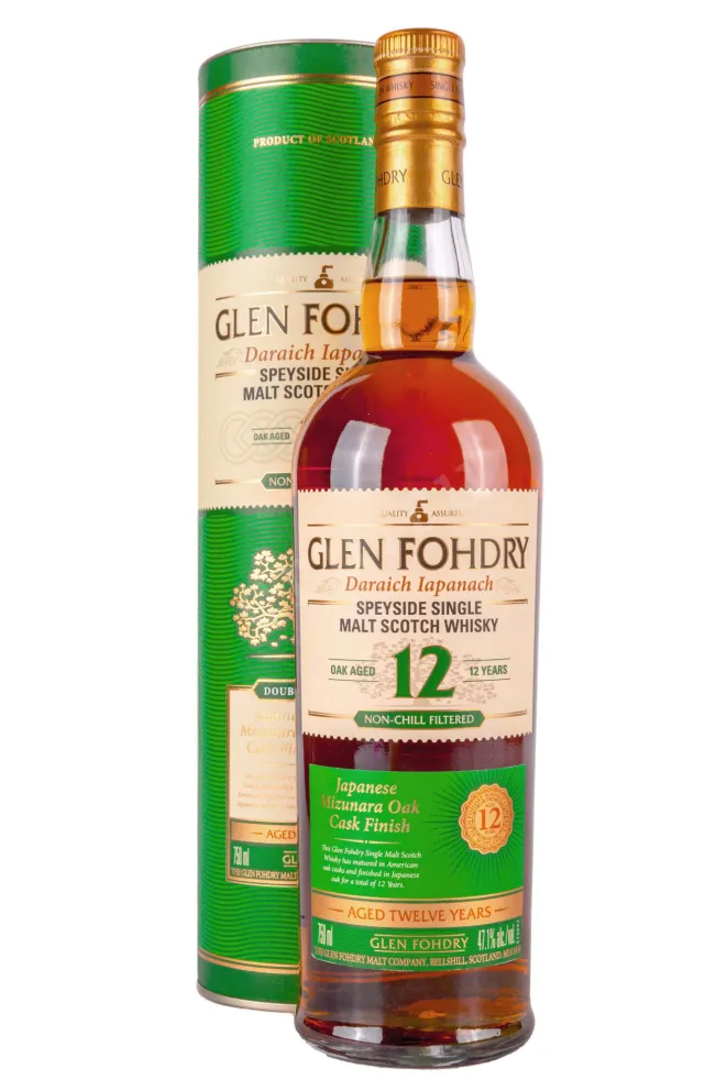 Виски Glen Fohdry 12 years oak cask in tube  0.75 л