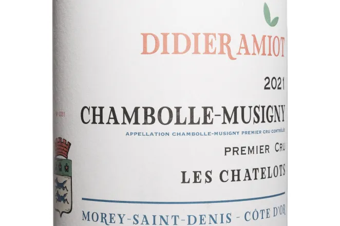Этикетка Domaine Didier Amiot Les Chatelots Chambolle-Musigny Premier Cru AOC 2021 0.75 л