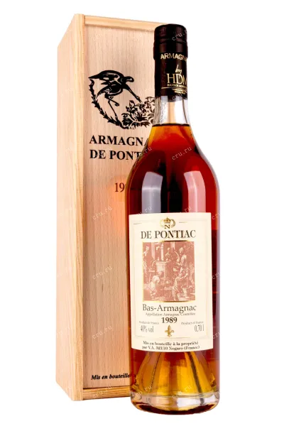 Арманьяк Bas-Armagnac De Pontiac wooden box 1989 0.7 л