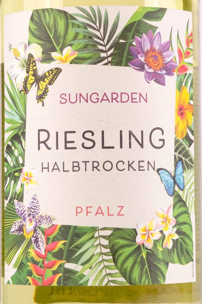 Этикетка Sungarden Riesling Halbtrocken Pfalz 1 л