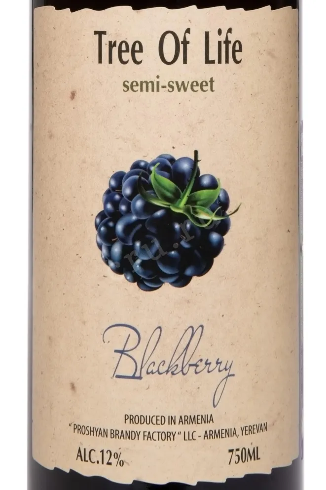 Этикетка Tree of Life Blackberry Semi-Sweet 0.75 л