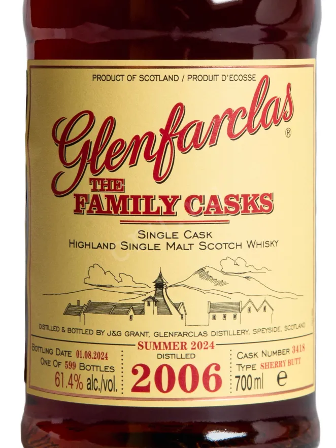 Этикетка Glenfarclas Family Cask in gift box 2006 0.7 л