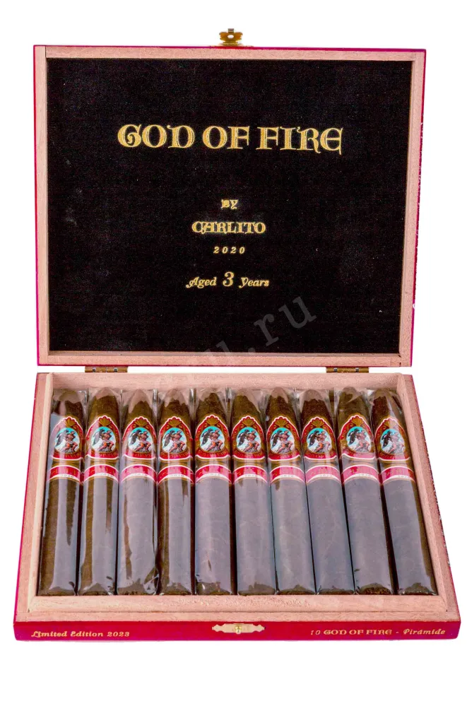 Коробка с сигарами God Of Fire by Carlito Piramide *10