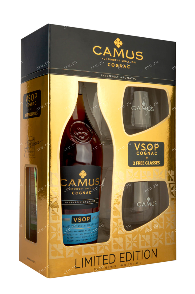 Набор с бокалами Camus VSOP 4 years 0.7 л