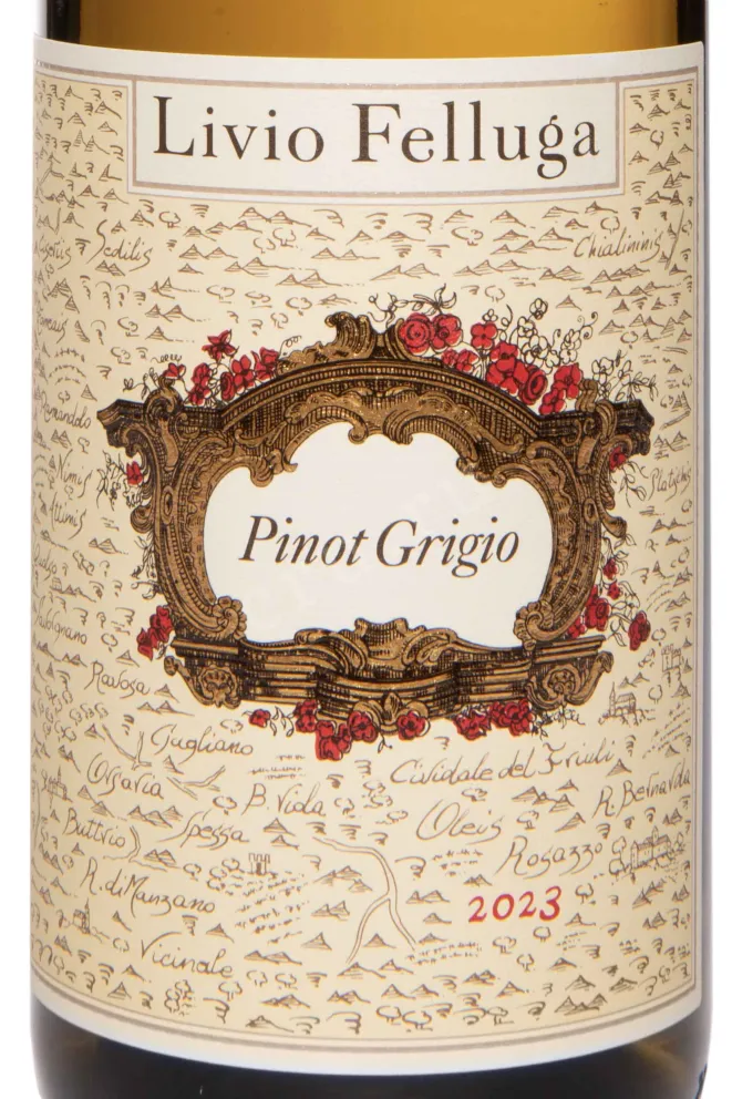 Этикетка Livio Felluga Pinot Grigio COF DOC 2023 0.75 л