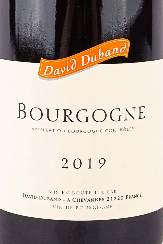 Этикетка Bourgogne David Duband 2019 0.75 л
