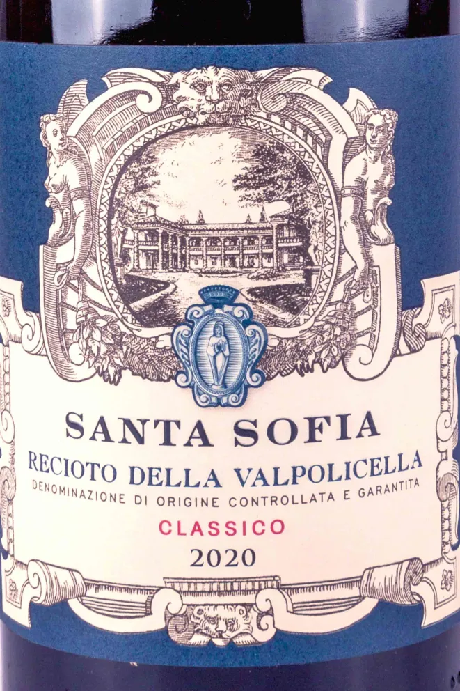 Этикетка Santa Sofia Recioto della Valpolicella Classico 2020 0.5 л