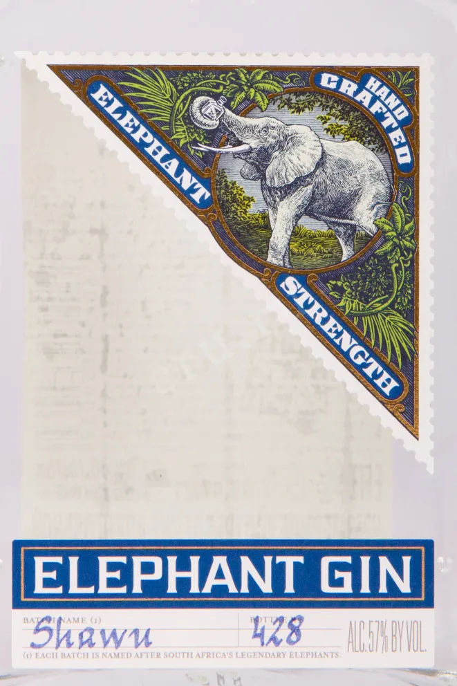 Этикетка джина Элефант Стренф 0.75