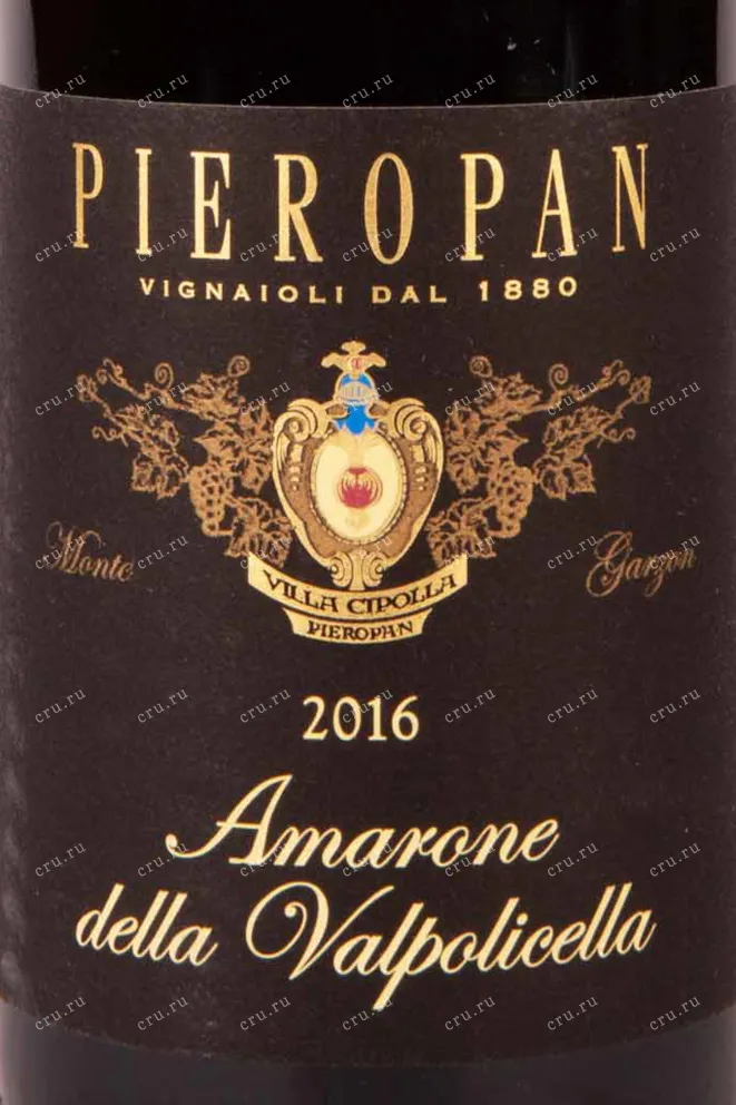 Этикетка Pieropan Amarone della Valpolicella 2016 0.75 л