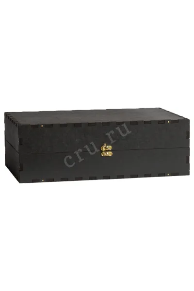 Gift Black Wooden Box For Two Bordeaux Bottles