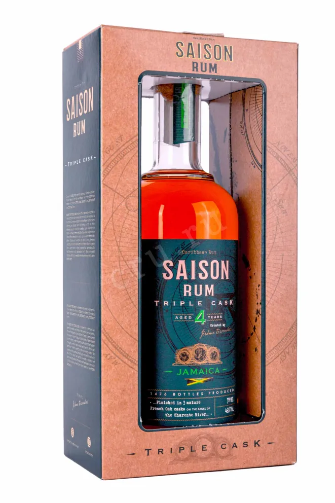 В подарочной коробке Saison Triple Cask Jamaica 4 years old gift box 0.7 л