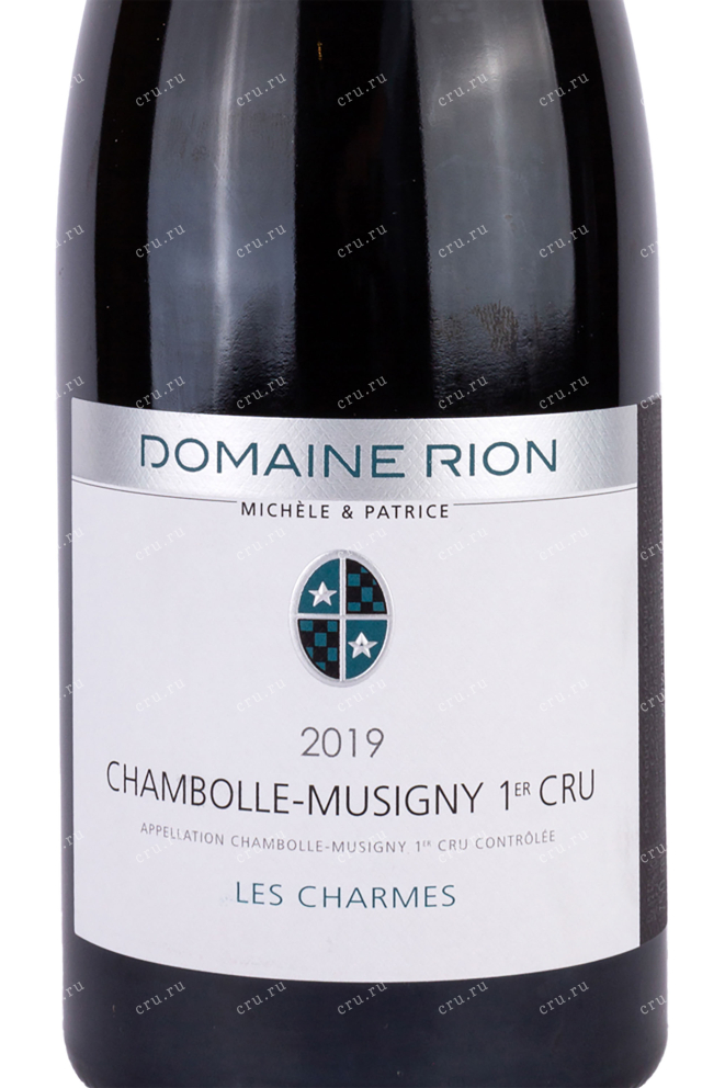 Этикетка Chambolle-Musigny 1er Cru Domaine Rion Michele et Patrice Les Charmes 2019 0.75 л