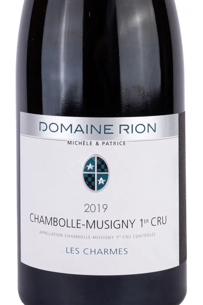 Этикетка Chambolle-Musigny 1er Cru Domaine Rion Michele et Patrice Les Charmes 2019 0.75 л