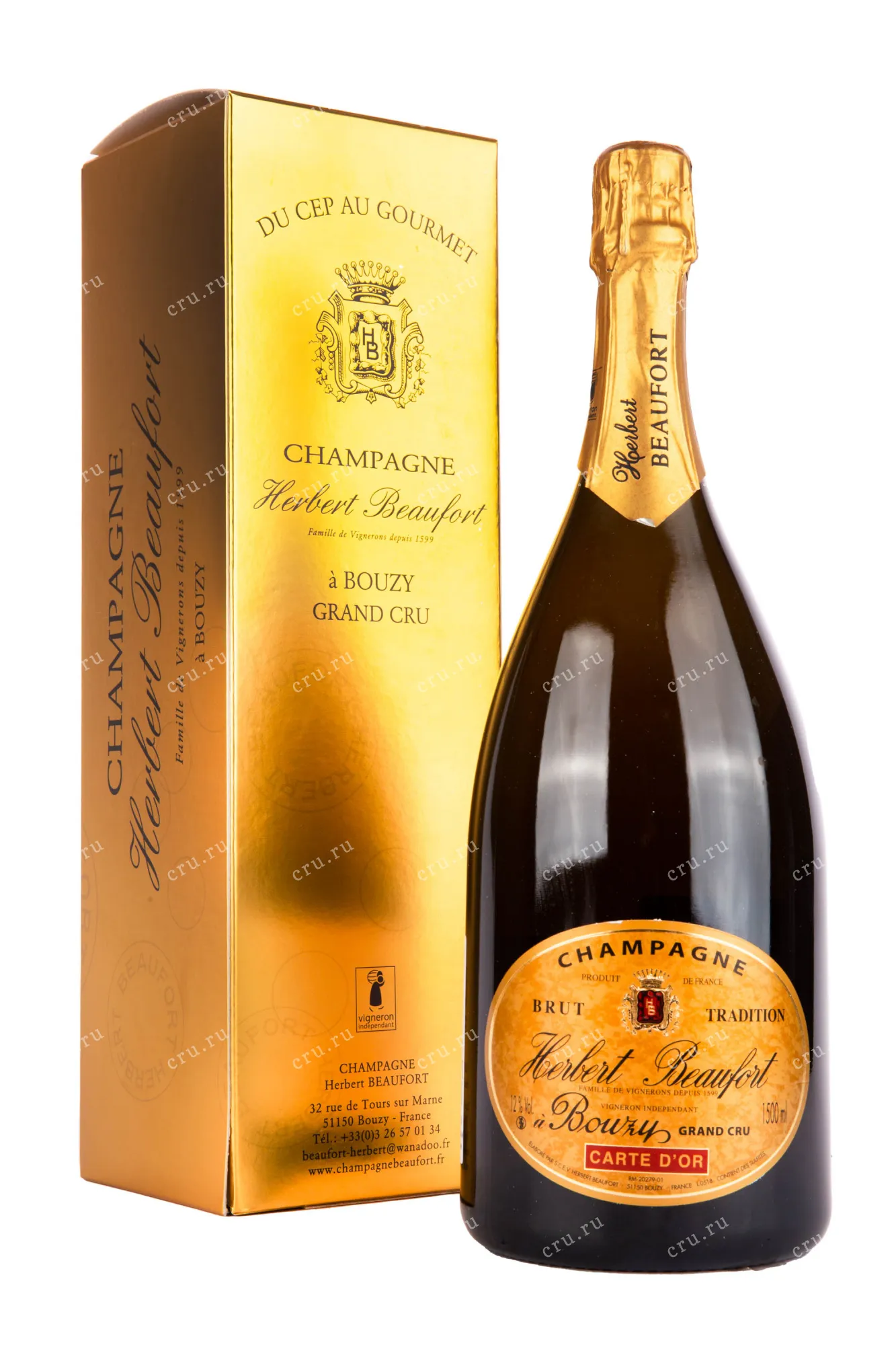 Фото — Шампанское Herbert Beaufort Carte d'Or Bouzy Grand Cru  1.5 л