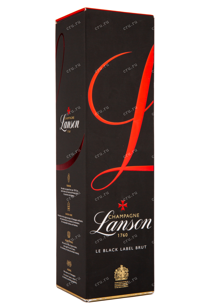 Подарочная коробка игристого вина Lanson Le Black Label Brut 2016 0.75 л