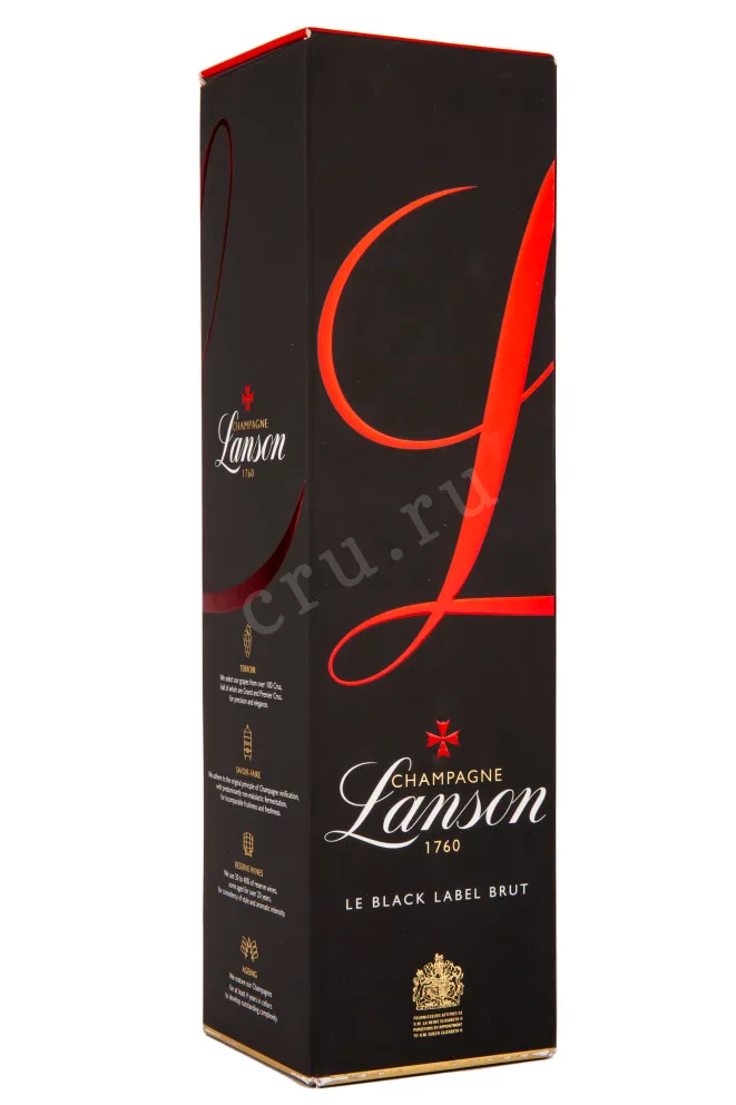 Подарочная коробка игристого вина Lanson Le Black Label Brut 2016 0.75 л