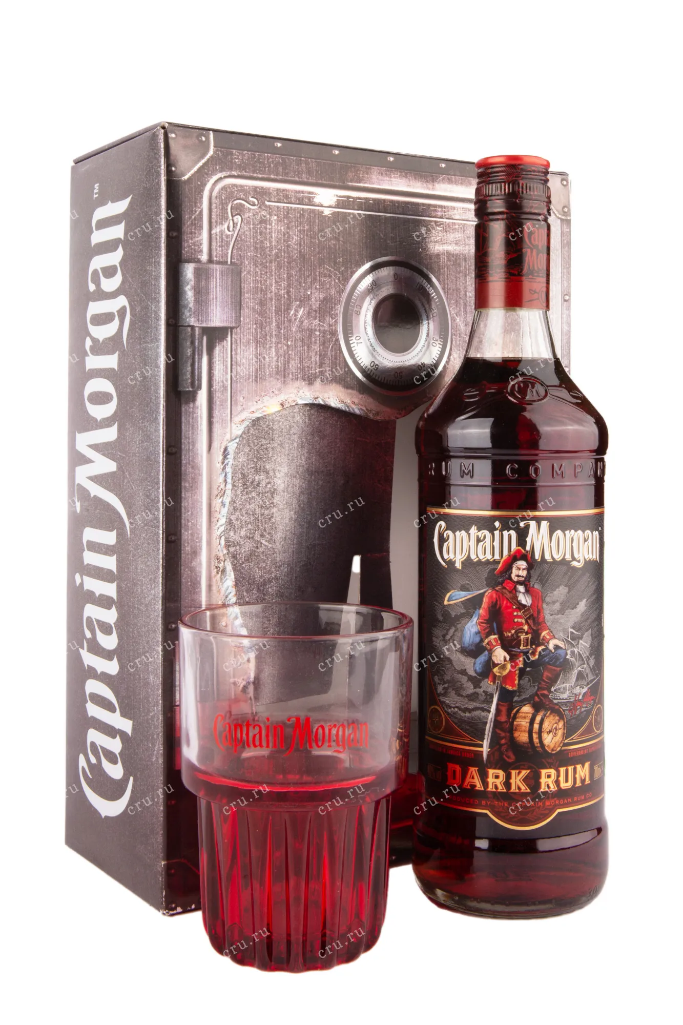 Фото — Ром Captain Morgan Dark gift box + glass  0.7 л