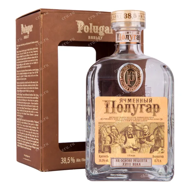 Бутылка водки Polugar Barley with gift box 0.75 в подарочной упаковке