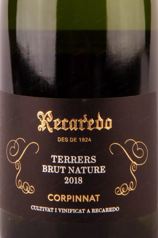 Этикетка Recaredo Terrers Brut Nature 2018 0.75 л