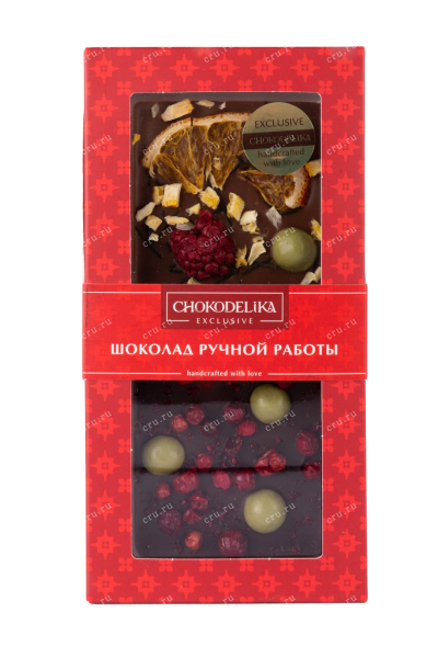 Chocolate Chokodelika Dark with Decoration Lingonberry, Cherry, Cashew 