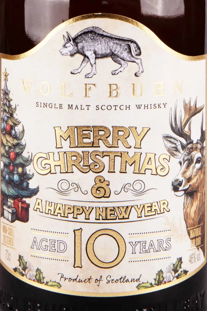Этикетка Wolfburn 10 years 0.7 л